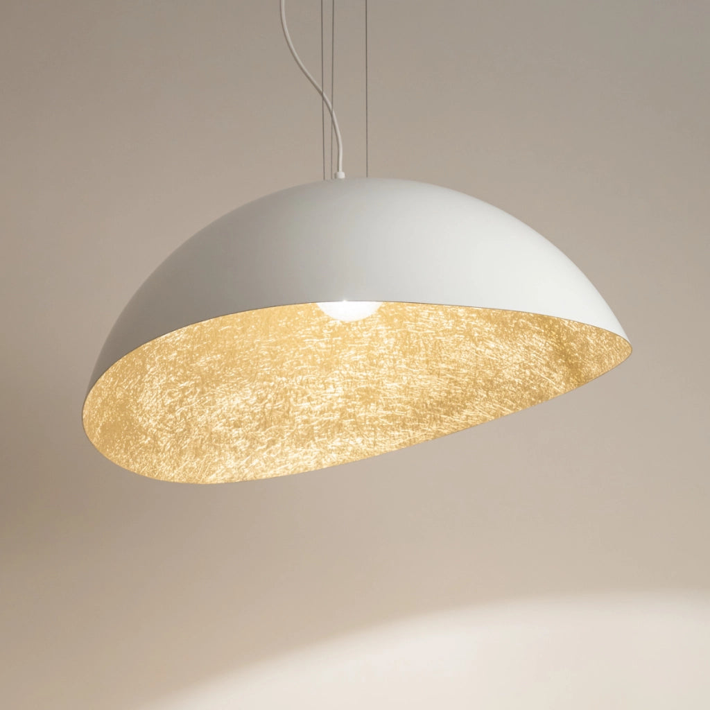 Lampada a sospensione Solaris bianco oro 89cm E27 Sigma