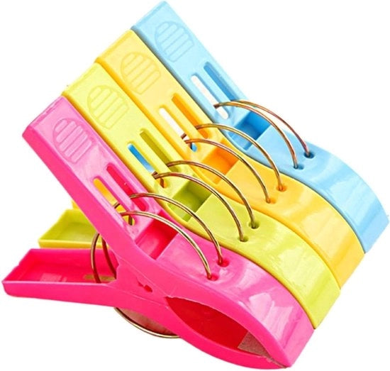 Wasknijpers per tessuti - Clip per asciugamano da spiaggia - Strumenti per la pulizia e il trasporto - Disegno impermeabile al vento - 4 pezzi - Color1