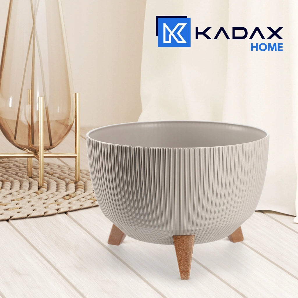 Vaso da giardino KADAX con gambe per fiori, grande ciotola rotonda da 33 cm