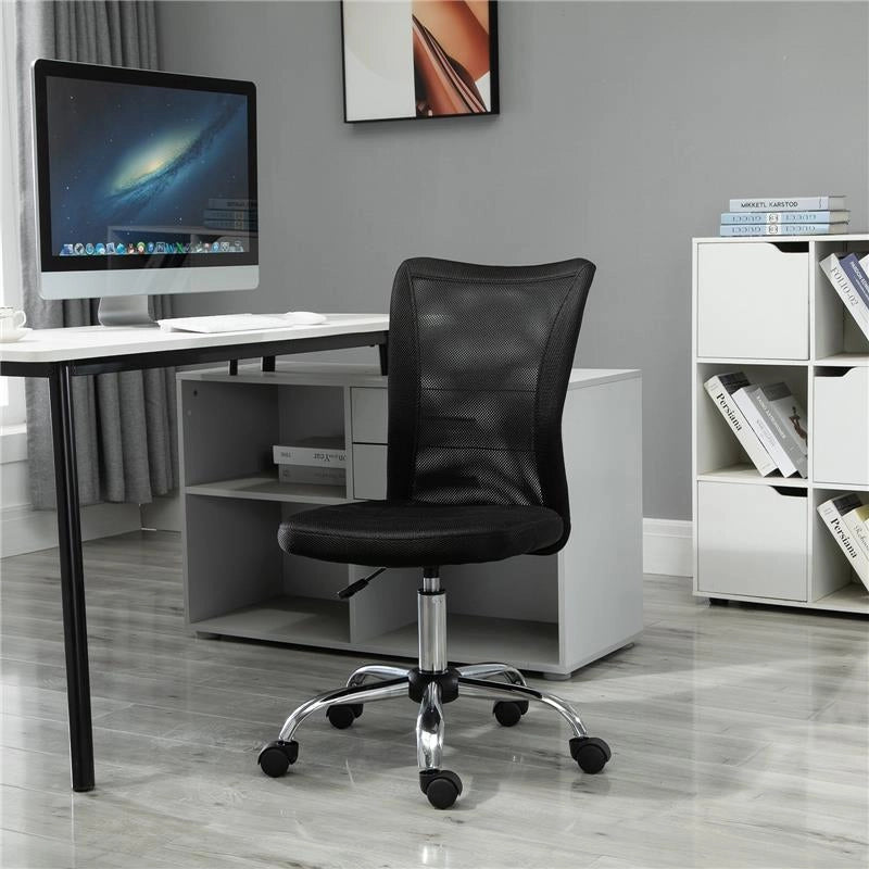 SEDIA DA UFFICIO ERGONOMICA GIREVOLE 5 RUOTE ALTEZZA REGOLABILE NERA