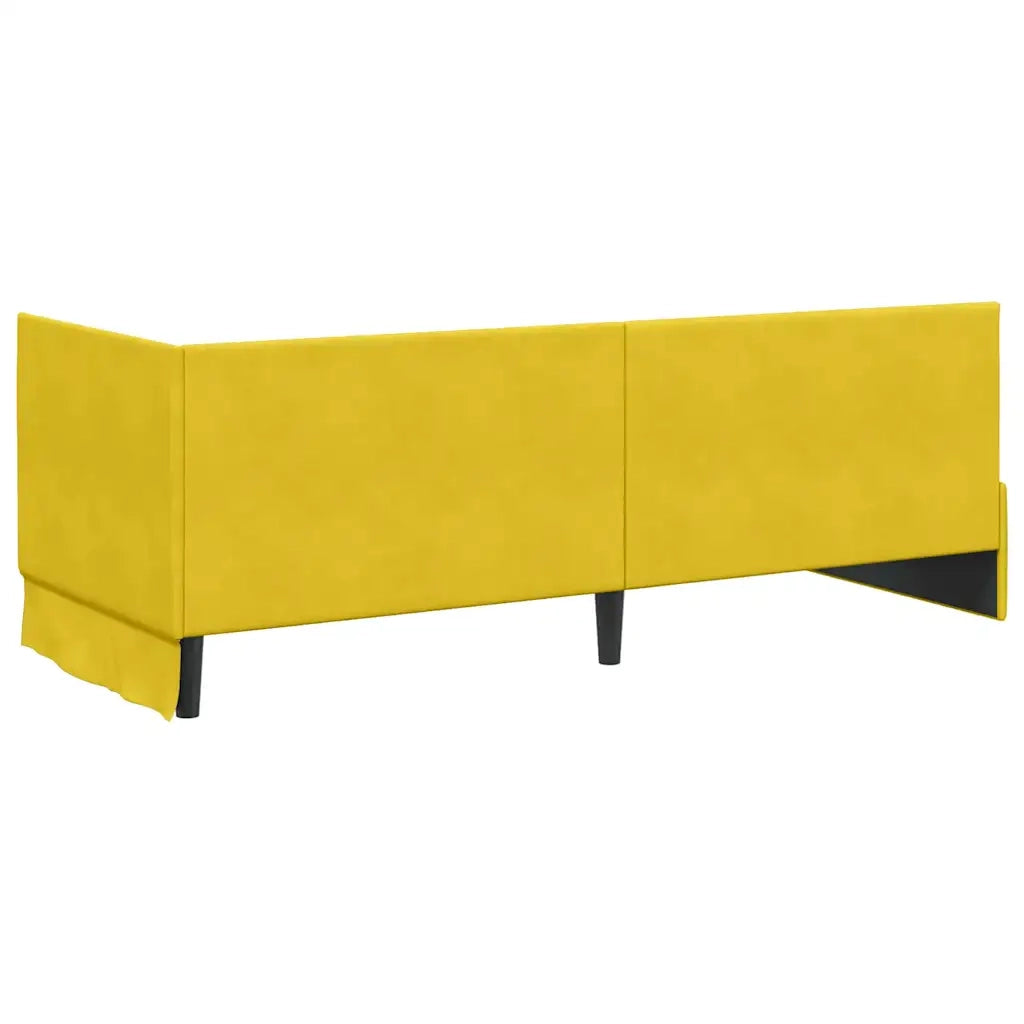 Cornice del letto ad angolo Giallo 80 cm x 200 cm Velluto