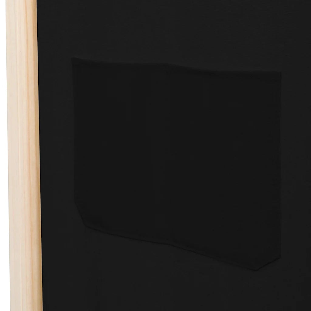 Divisorio Ambienti | Divider per stanze | Paravento a 5 Pannelli Nero 200x170x4 cm in Tessuto