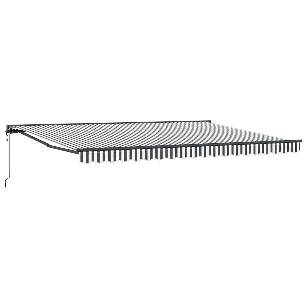 vidaXL Tenda Retrattile Antracite e Bianco 450x300 cm Tessuto