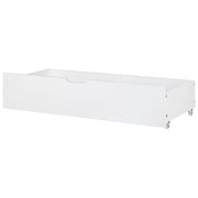 Set di 2 cassetti per letto in legno bianco MDF con ruote