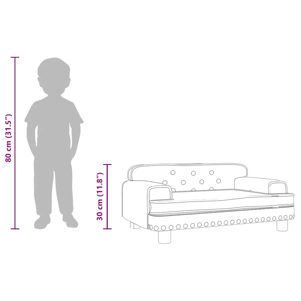 Divano per Bambini Blu 70x45x30 cm in Velluto 3196293