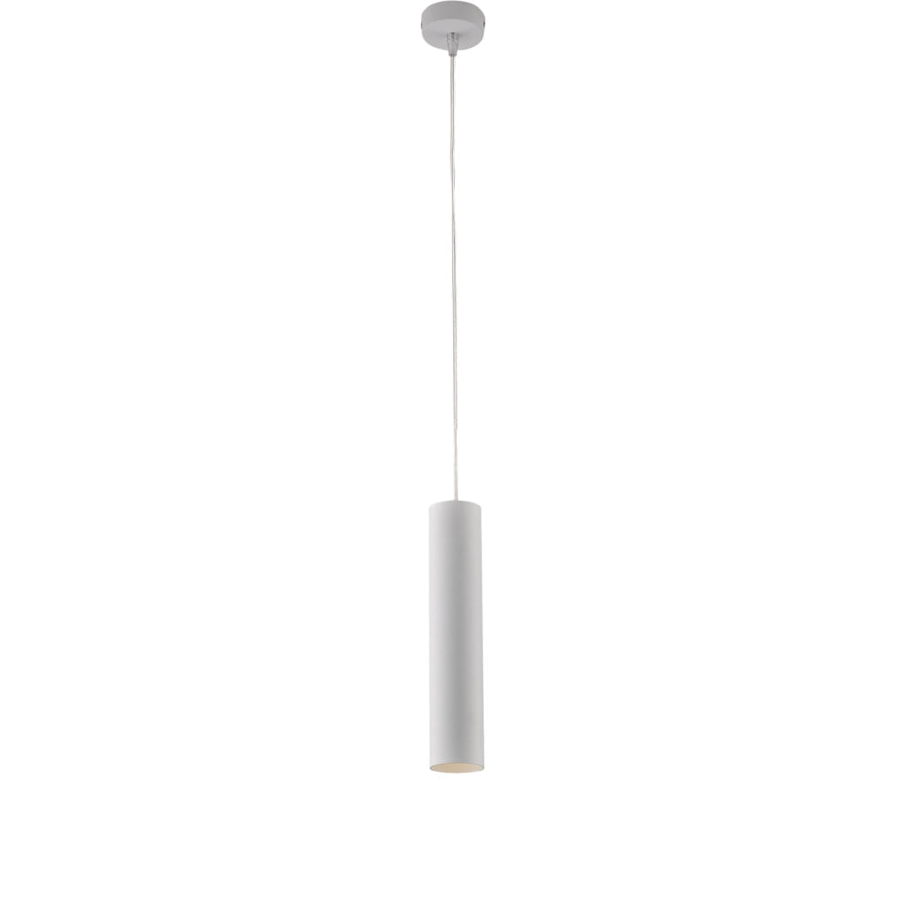 Sospensione Moderna A Cilindro Dag 1 Luce Gu10 In Ferro Laccato Bianco