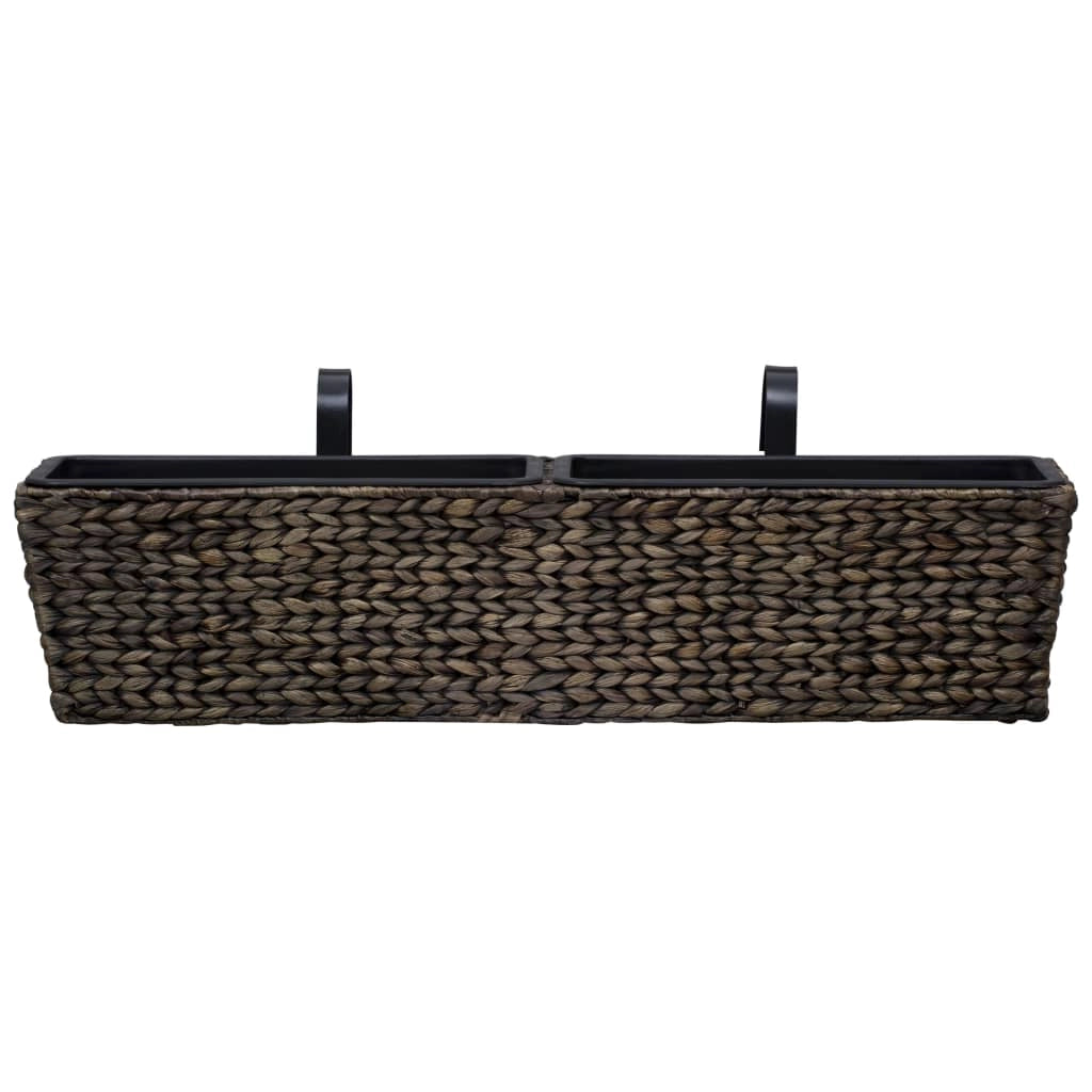 Set di 2 fioriere in giacinto d'acqua 39 cm marrone scuro 02_0000883