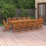 Set da Pranzo da Giardino 13 pz 280x90x75 cm Massello di Acacia 3086991