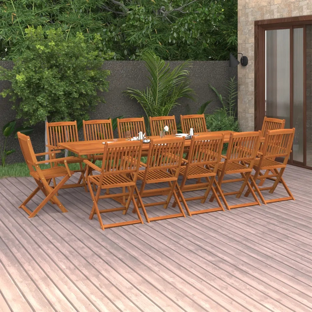 Set da Pranzo da Giardino 13 pz 280x90x75 cm Massello di Acacia 3086991