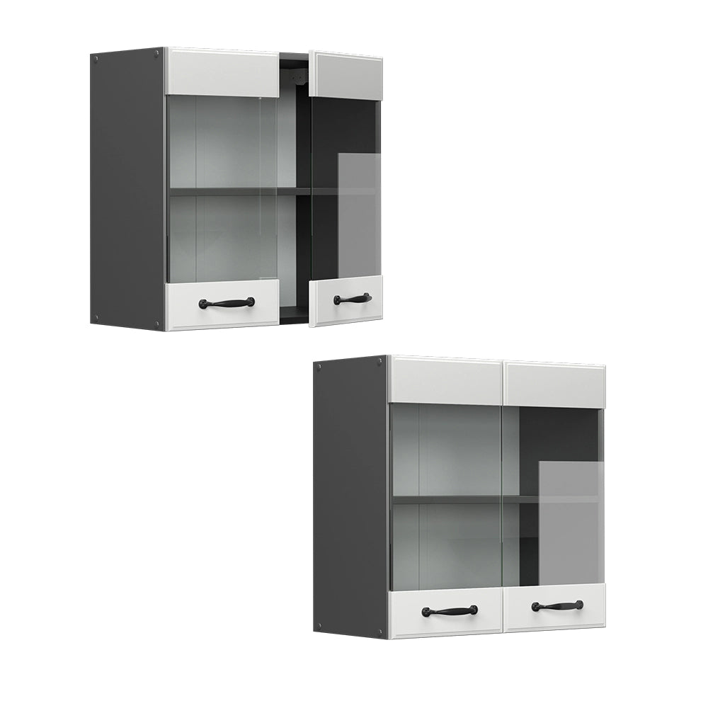 Vicco Mobile da cucina in vetro Bianco casa di campagna 60 cm