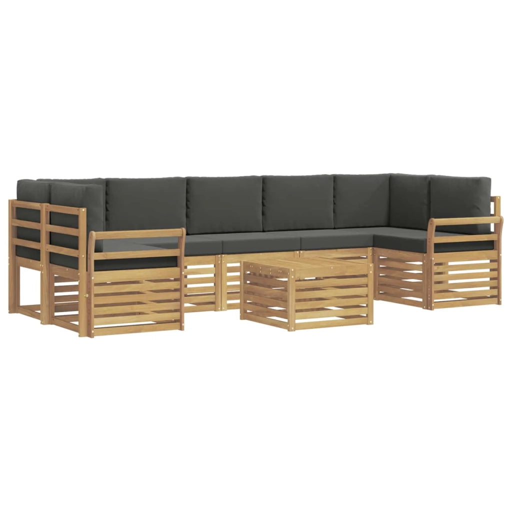 Set di divani da esterno 8 pcs Bianco e Antracite Poliestere 3391557