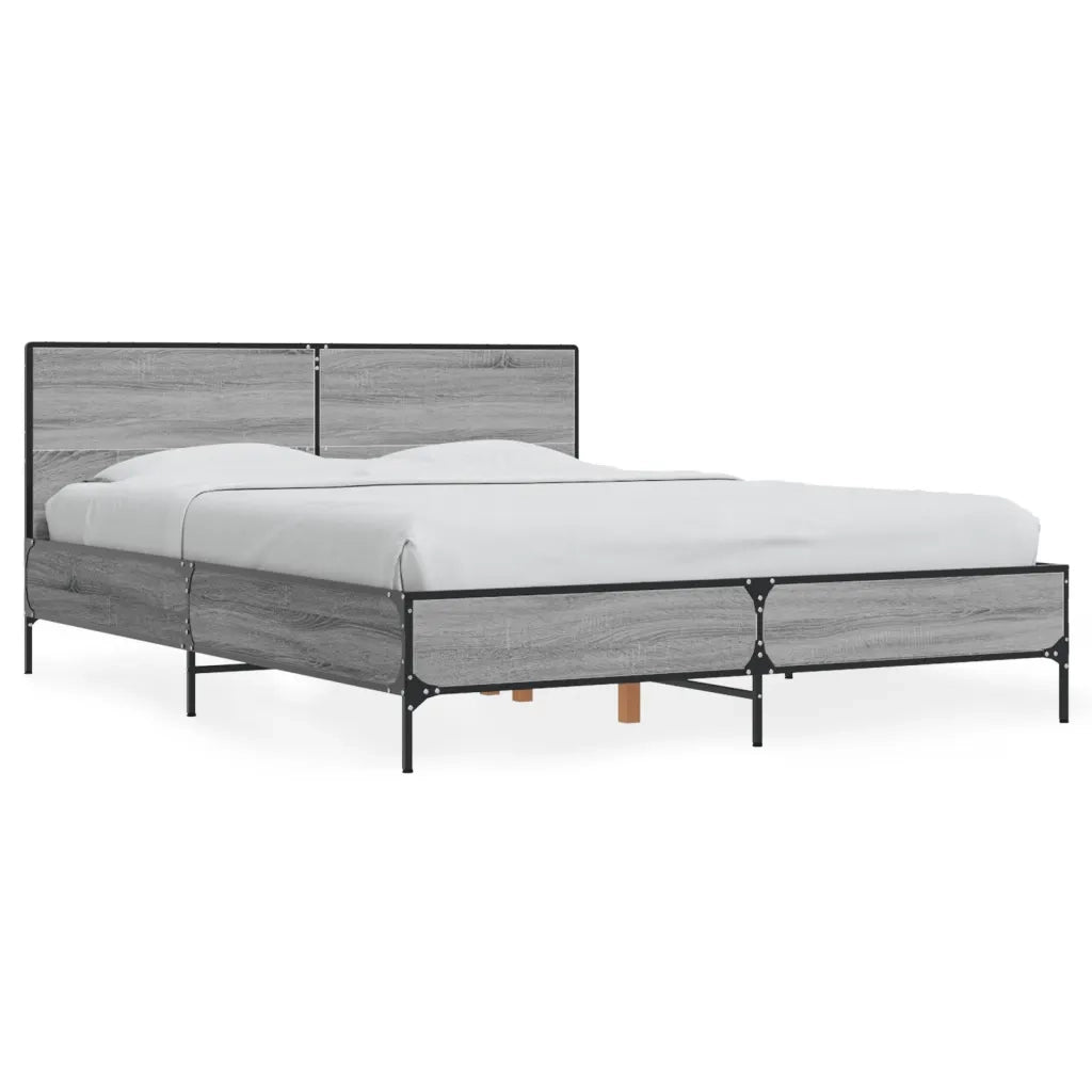 Giroletto Grigio Sonoma 135x190 cm in Legno Multistrato Metallo 3280030