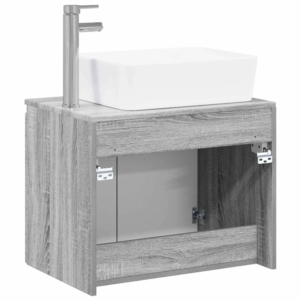 Set di mobili per il bagno Sonoma grigio Legno ingegnerizzato 3404336