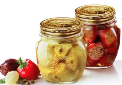 12 BARATTOLI 500CC QUATTRO STAGIONI BORMIOLI VASO PER CONSERVE CON 12 TAPPI INCLUSI