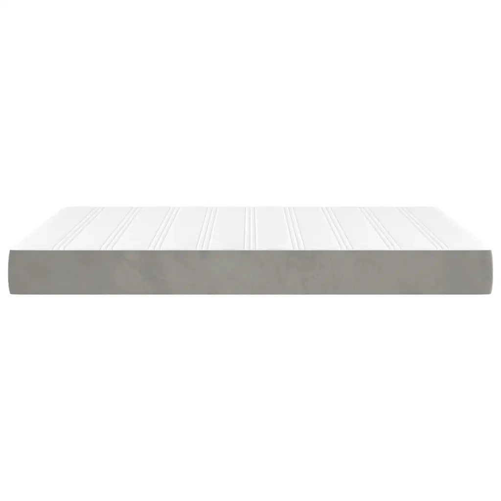 Materasso a Molle Insacchettate Rigidità Media Grigio Chiaro 120x210x20 cm in Velluto 4016576