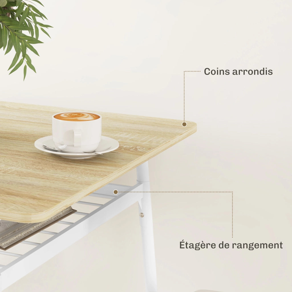 Tavolo da pranzo allungabile con 2 sedie ¨C zephmum ¨C bianco rovere