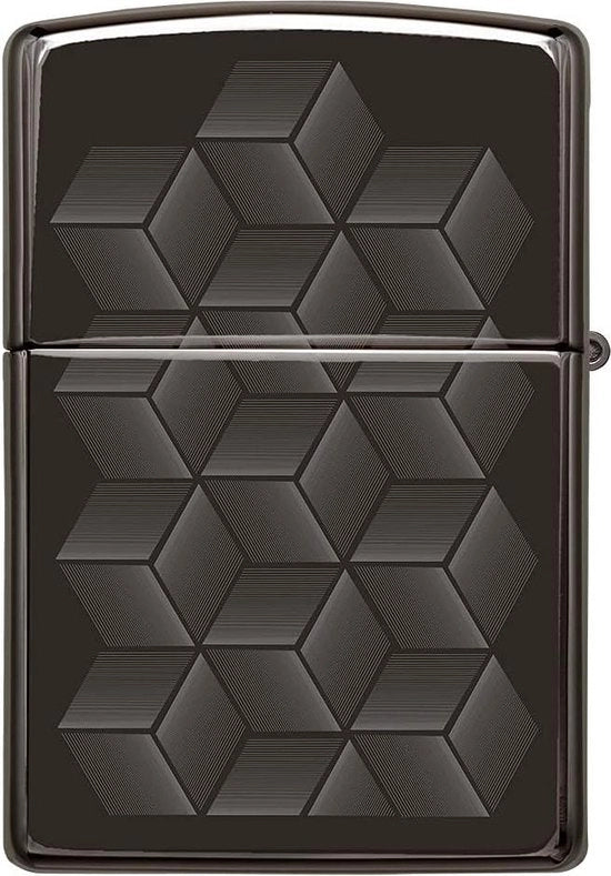 Scatola di design geometrico con laser Fancy Fill alta lucidità nera non accendibile box di alta qualità 60005916 misura singola