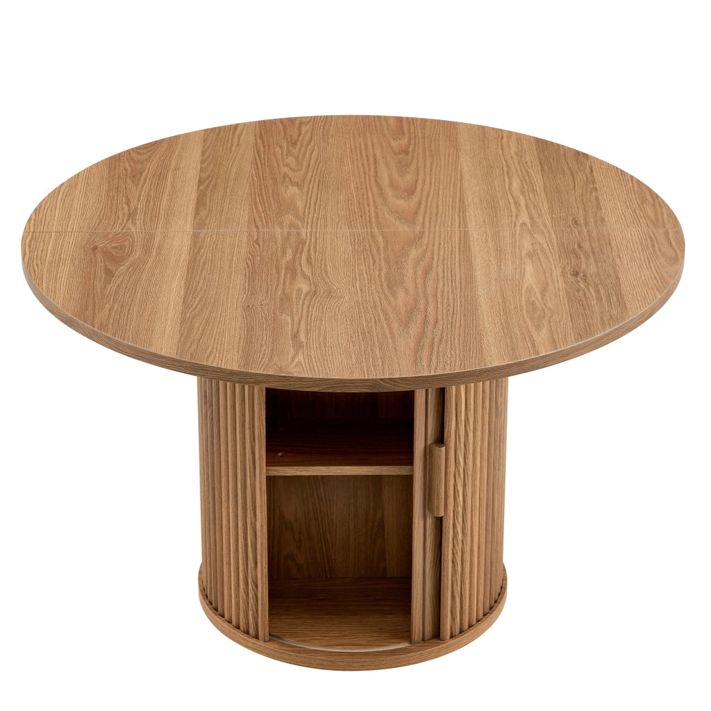Tavolo da Pranzo Rotondo 120 cm ¨C MINIMAL ¨C Legno, Moderno, per 4-6 Persone