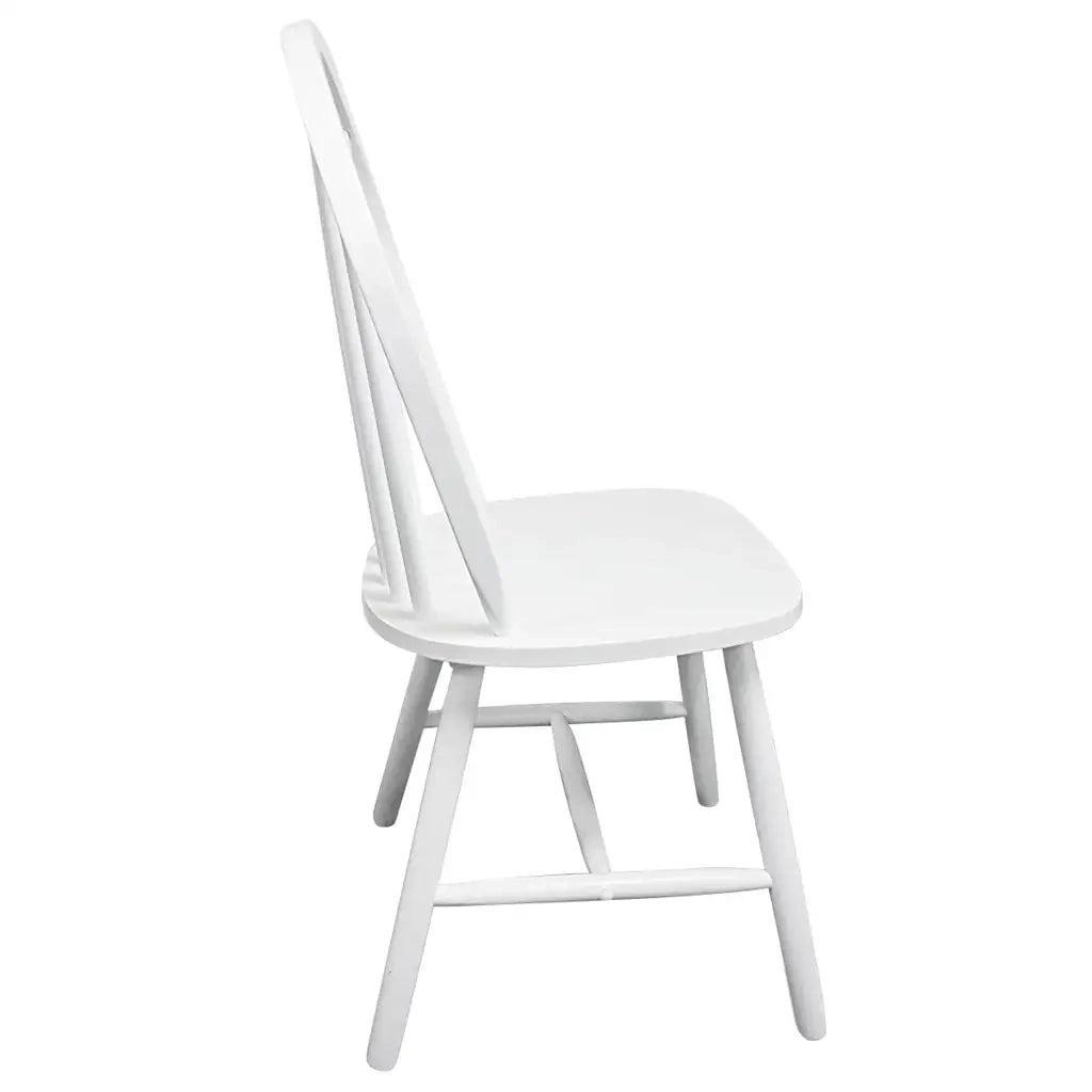 Sedie da Pranzo 4 pz Bianche in Legno Massello di Hevea cod mxl 24309