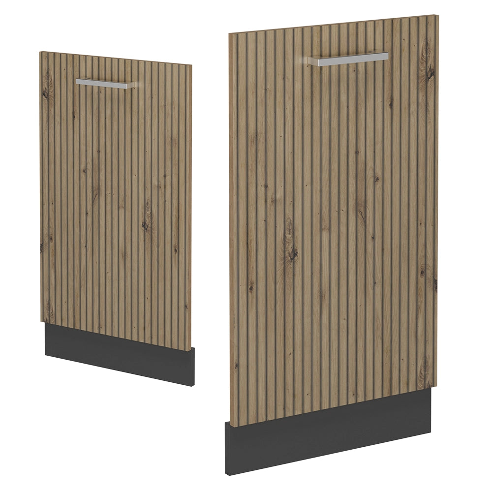 Pannello frontale della lavastoviglie R-Line Rovere artigianale/Antracite 45 cm, PL Antracite Vicco