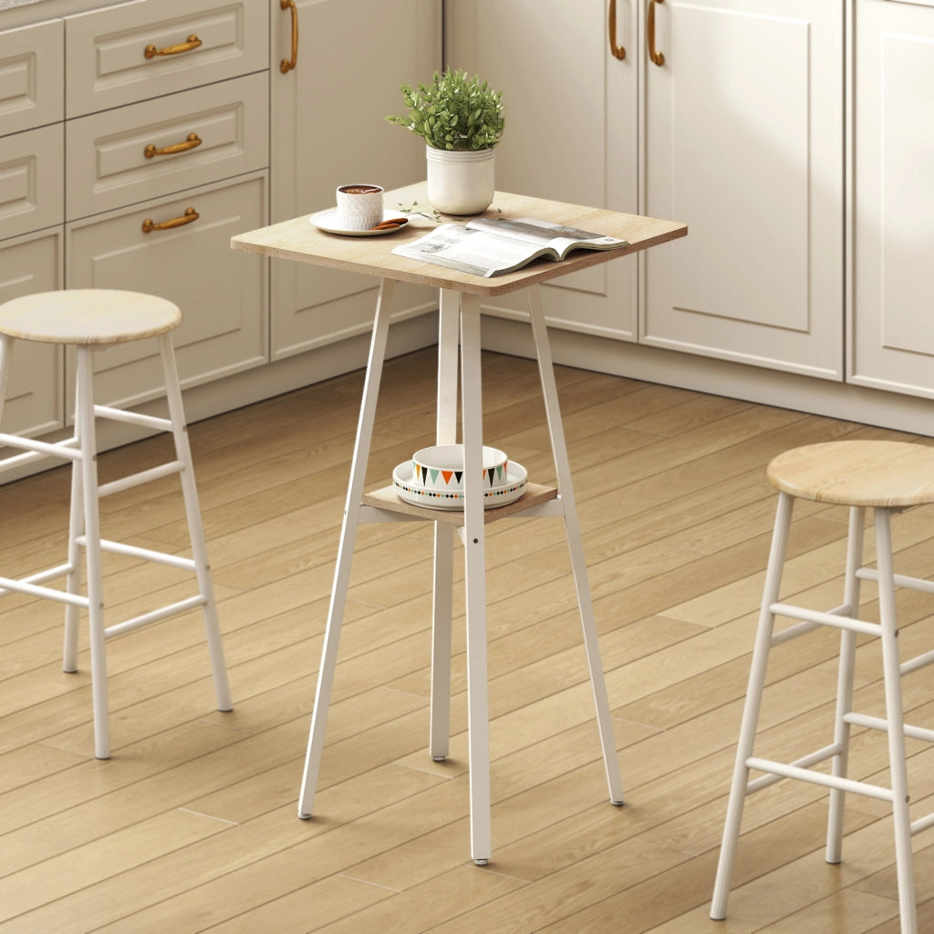 Tavolo da bar quadrato per 2 persone con ripiano ¨C zephmum ¨C 55x55x95 cm