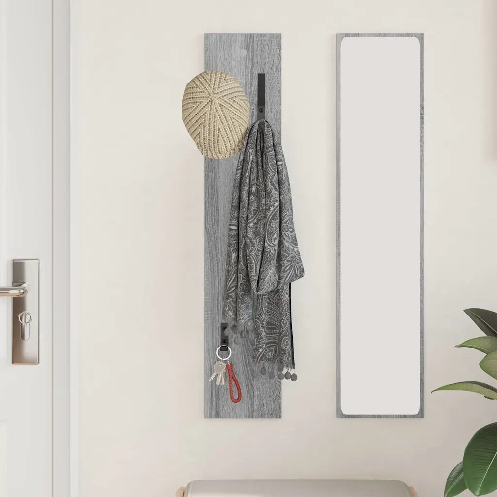 vidaXL Appendiabiti a muro Grigio sonoma 20 x 1.5 x 100 cm