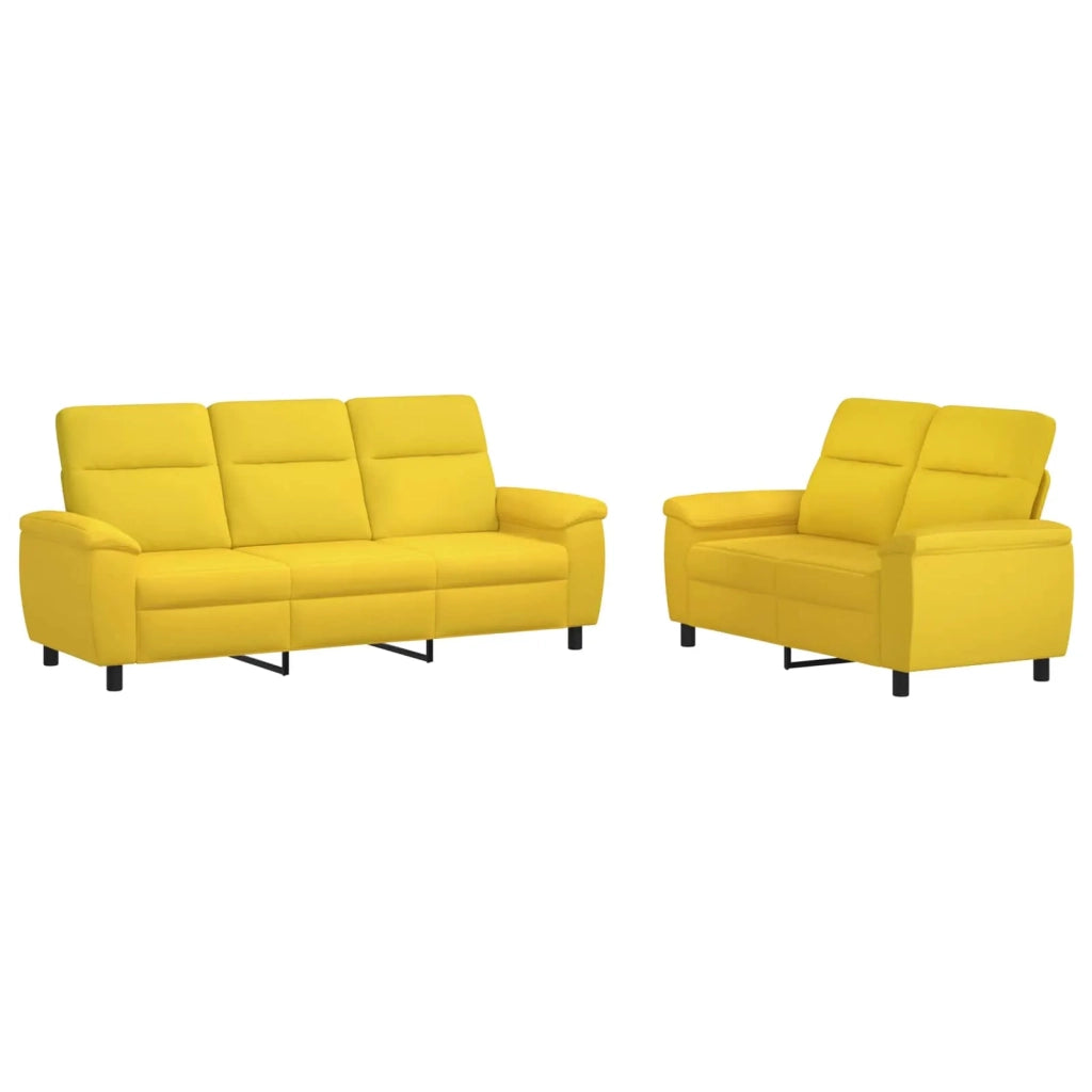 Set di divani 2 pcs Giallo Chiaro Tessuto 3430699