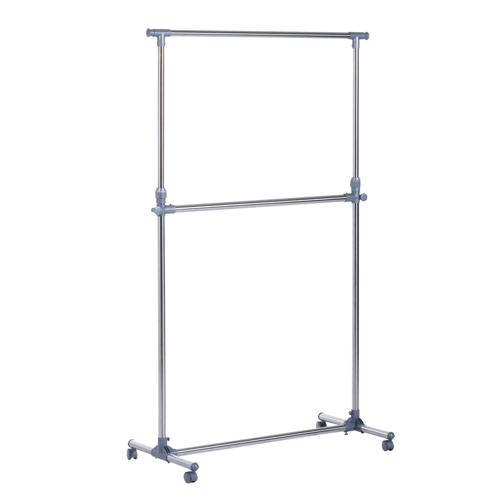 Appendiabiti Stender a Ruote Regolabile ¨C zephmum ¨C Acciaio Inox 165x48x180cm