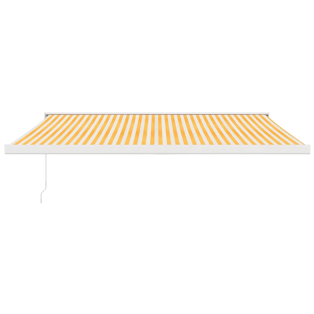 Tenda retrattile Giallo e Bianco 400 × 300 cm Tessuto e Metallo 3154583