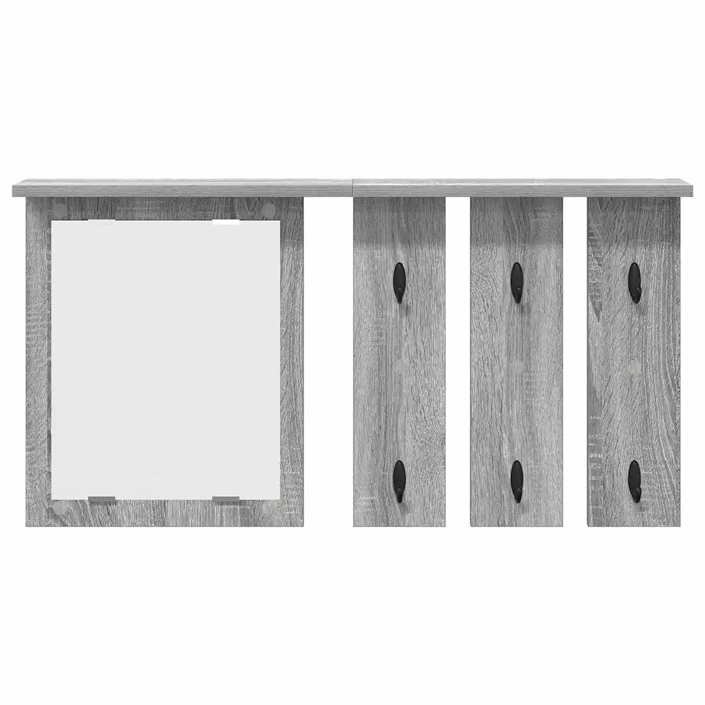 Appendiabiti a muro con specchio Grigio sonoma 85 x 10 x 45 cm CFW3444497