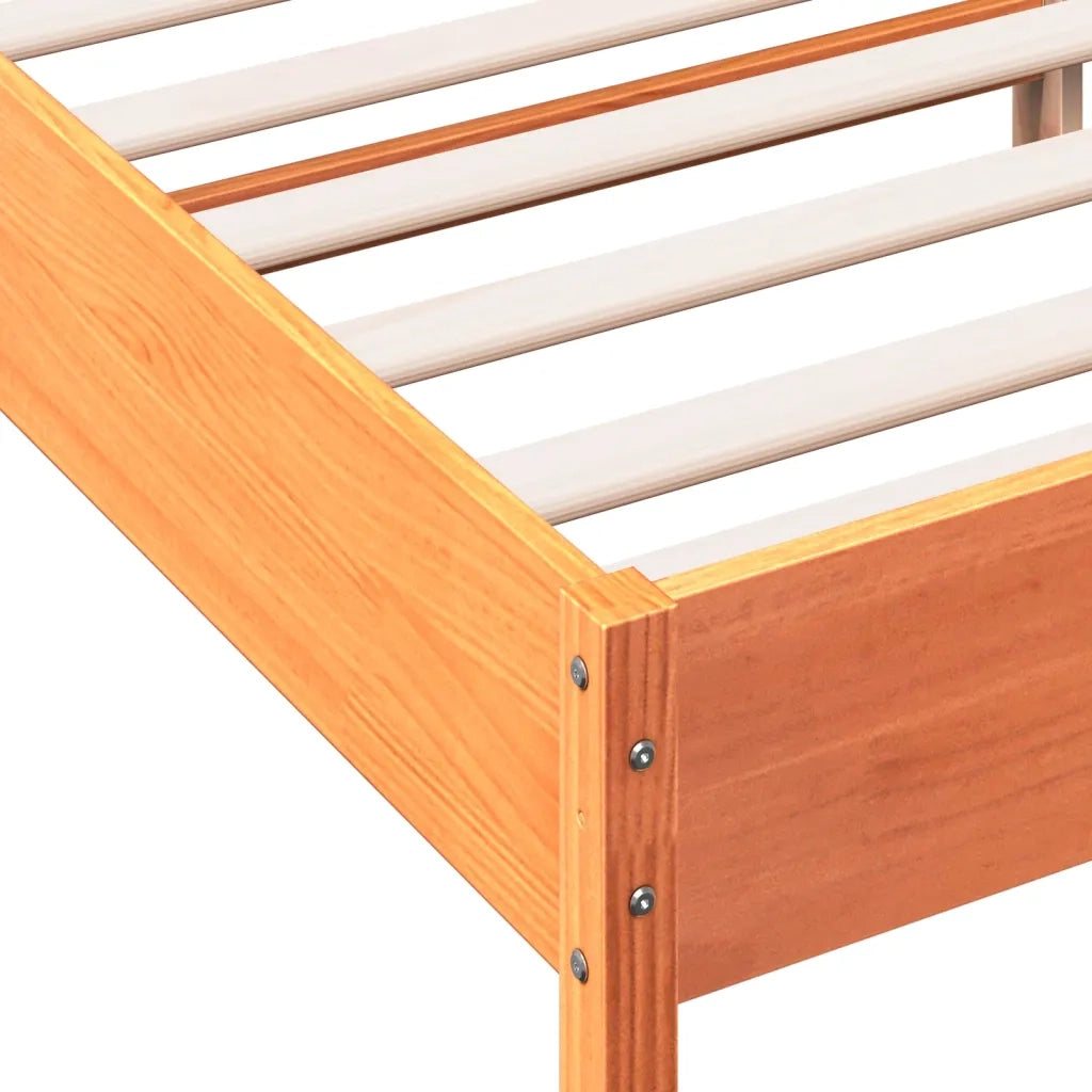 Giroletto senza Materasso Marrone Cera 200x200 cm Legno di Pino 3216190