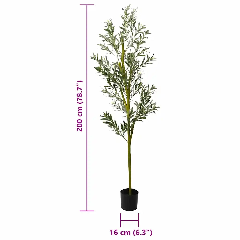 Albero Ulivo Artificiale 800 Foglie 200 cm Verde 4103569