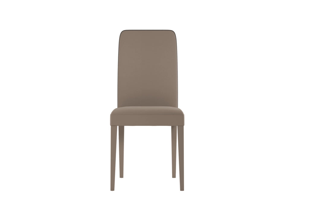 Sedia Anita in Similpelle Beige con Gambe in Legno di Faggio Laccato, Design Moderno ed Elegante per Interni - Ombrellificio