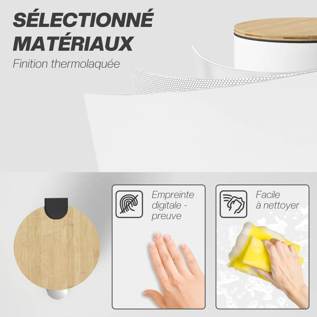 Pattumiera 30L ¨C zephmum ¨C 36x30x60,5cm, bianco
