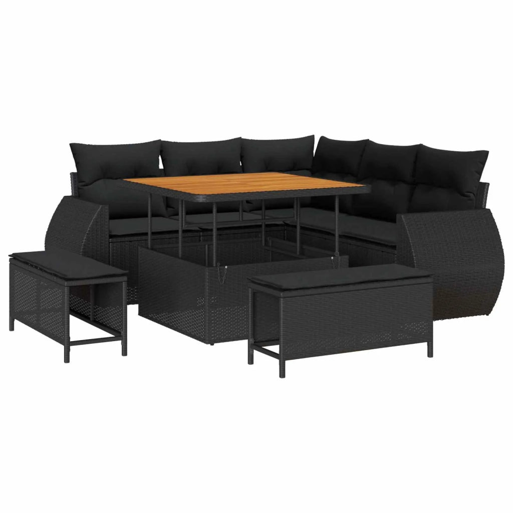 Set Divano da Giardino 8 pcs Nero polyrattan 3361864