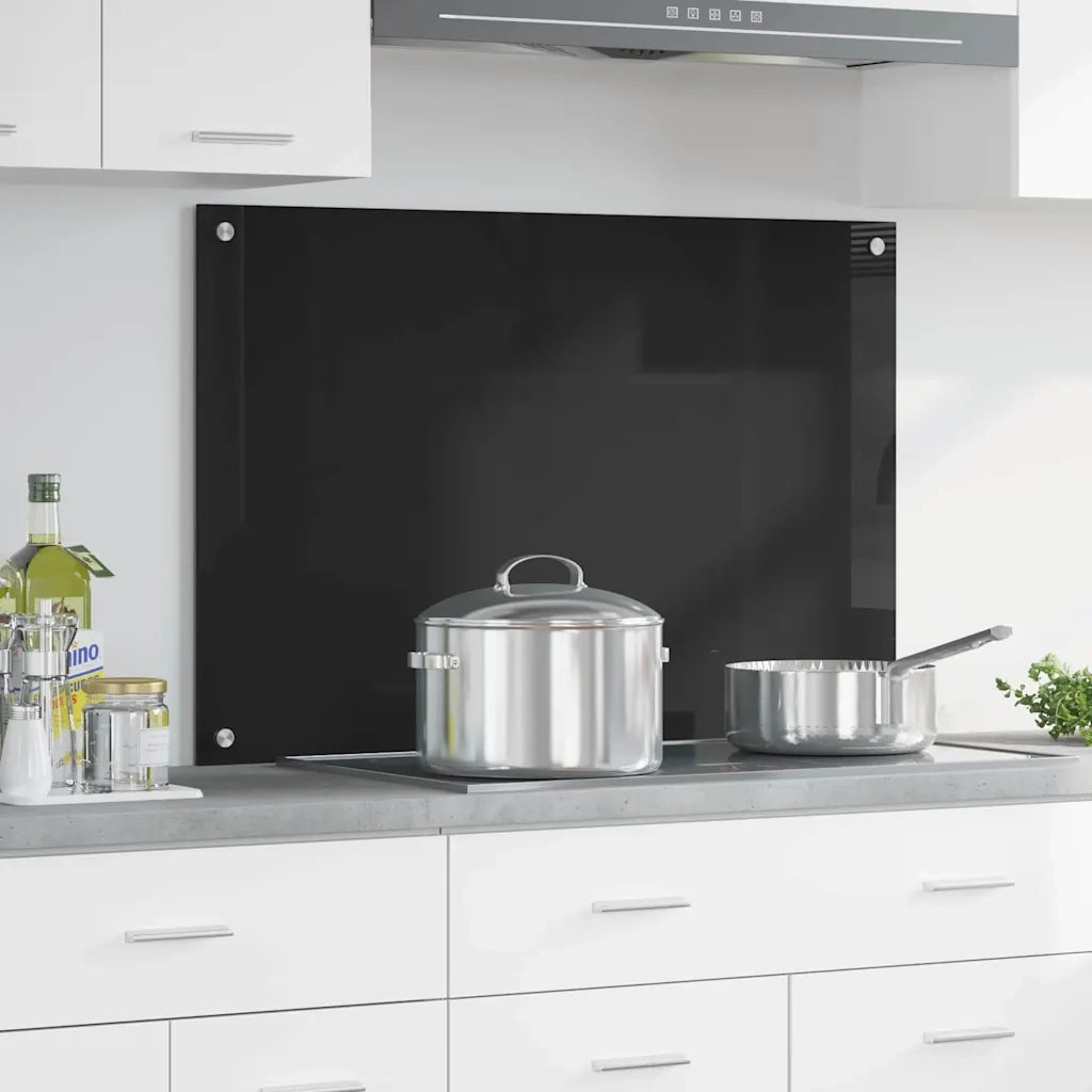 Rivestimento da Cucina-Paraschizzi per Cucina Nero 90 x 60 cm vetro temperato