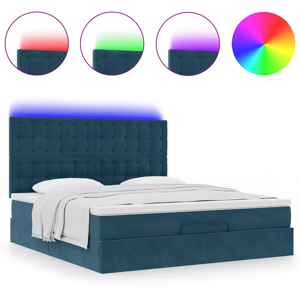Struttura Letto Pouf con Materassi 160x200 cm Velluto