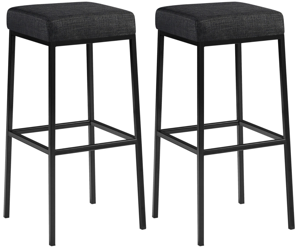 Set 2 sgabelli bar Montreal in tessuto grigio scuro,nero