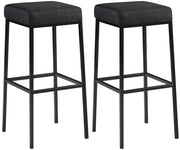 Set 2 sgabelli bar Montreal in tessuto grigio scuro,nero