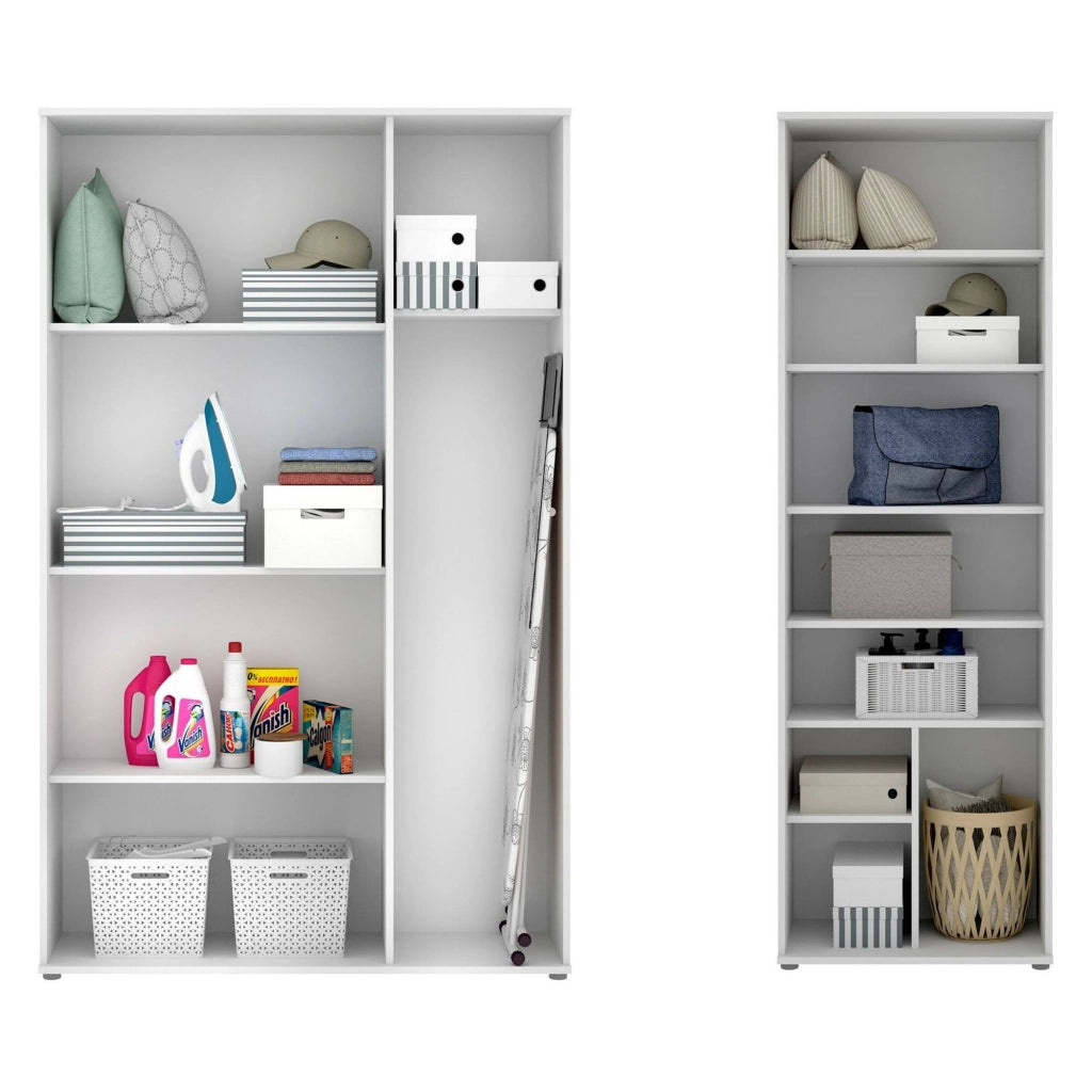 Brumano, Armadio Multiuso Grande Modulabile, 177x190h cm Bianco