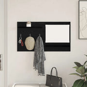 Appendiabiti a muro con lo scaffale Rovere Nero 90 x 10 x 50 cm 874516