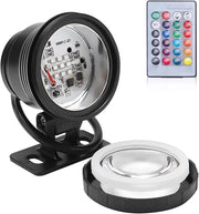 Illuminazione LED subacquea - RGB - Impermeabile - Illuminazione esterna - Comando a distanza - Lampada da giardino - Adatta per piscina - Scatola in alluminio nero 12V 10W.
