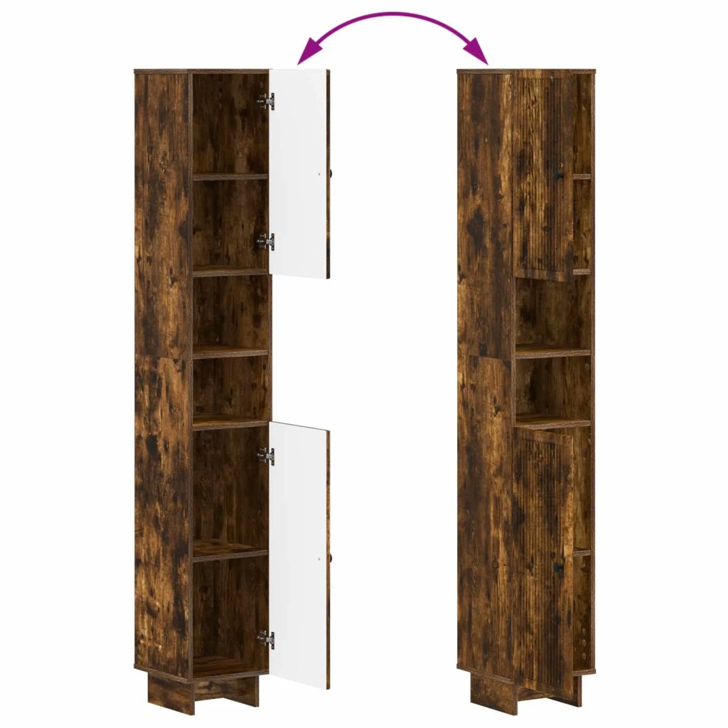 Set di Armadi da Bagno da 2 Pezzi EDE Rovere Fumo 3417500