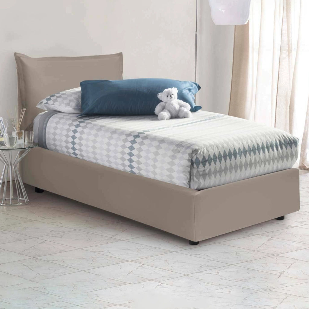 Anathema, Letto Singolo Contenitore Made in Italy, Grigio Tortora
