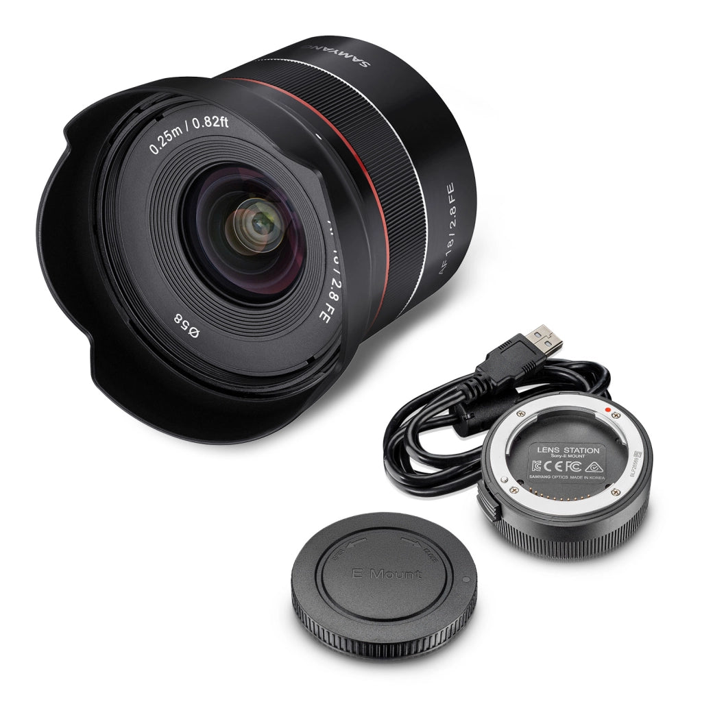 Obiettivo fotografico AF 18 mm F2.8 FE con Lens Station - Autofocus full-frame APS-C a focale fissa - compatibile con Sony E-mount