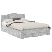 Letto matrimoniale | Letto per adulti | Struttura del letto con testiera Grigio cemento 140 x 190 cm