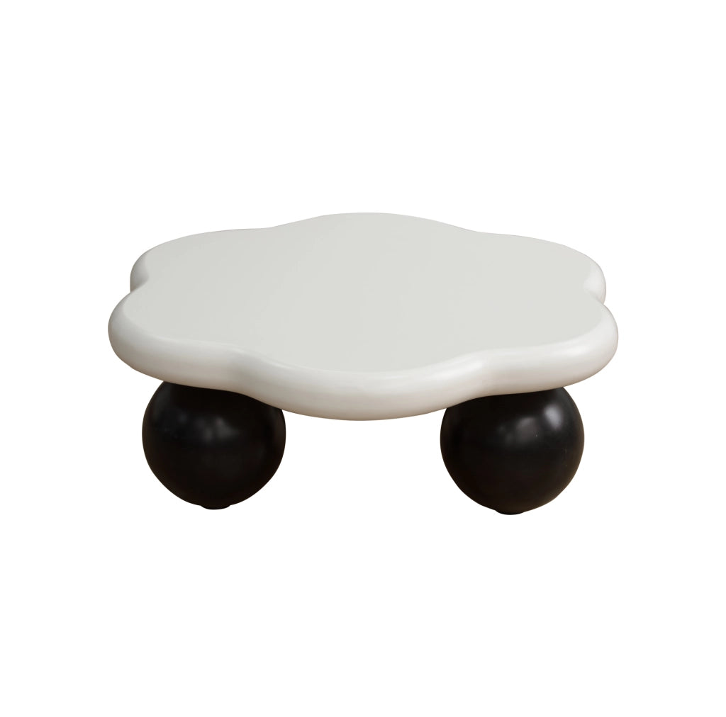 TAVOLINO DA CAFFÈ Nuvola Ø80 x H35 cm MDF Bianco e Nero