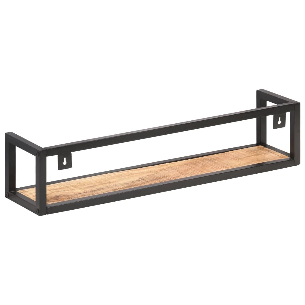 Mensole a Muro 2 pz 80 cm in Legno Massello di Mango Grezzo cod mxl 62022