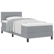 Letto singolo | Letto per adulti | Letto a molle con testiera Grigio chiaro 90 x 200 cm Tessuto