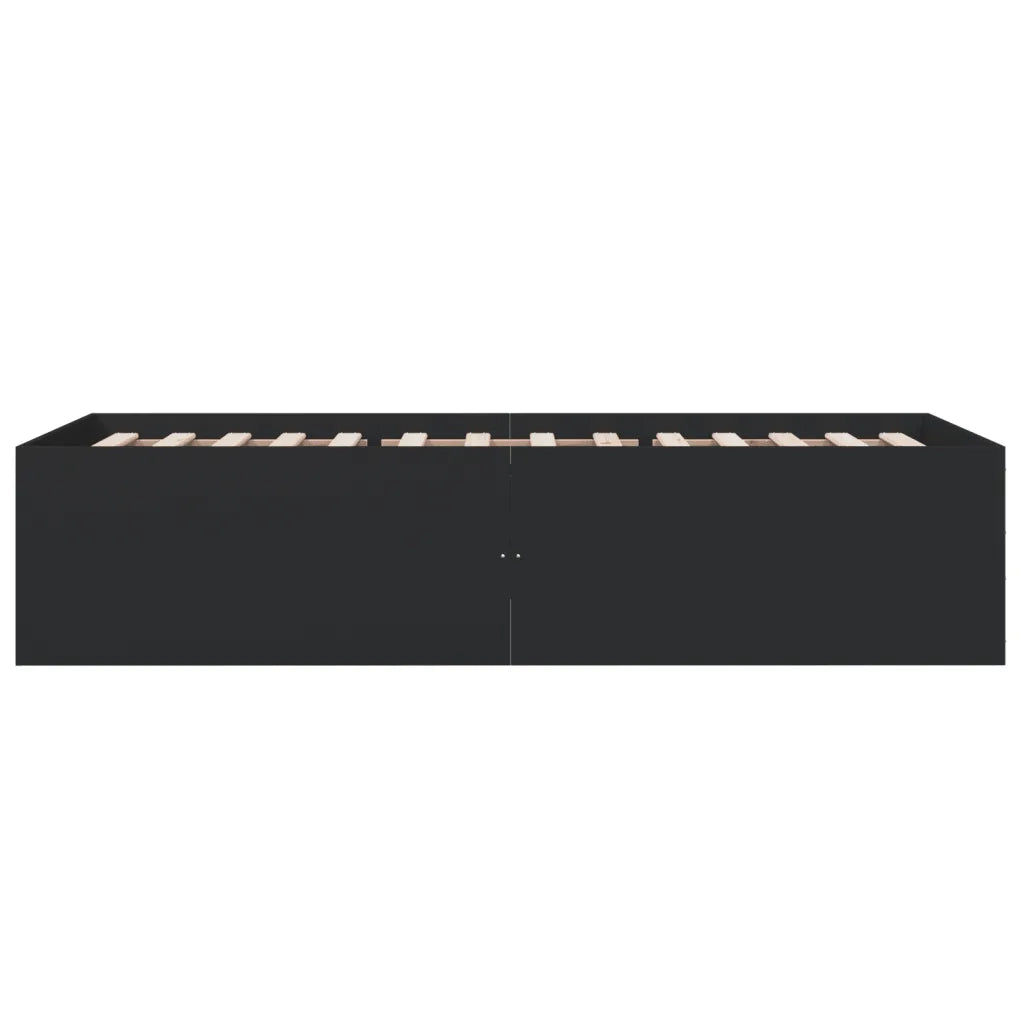 Letto singolo | Letto per adulti | Giroletto Nero 90x190 cm in Legno Multistrato